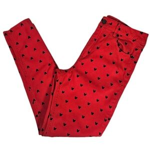 Disney x Forever 21 Pants Womens Medium Red Mickey Mouse Stylish Fashion Apparel
